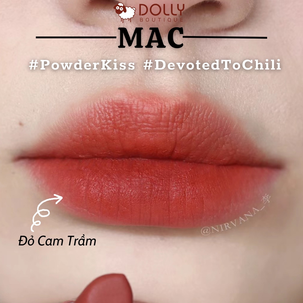 Son MAC Powder Kiss #316 Devoted To Chili  ( Đỏ Đất )