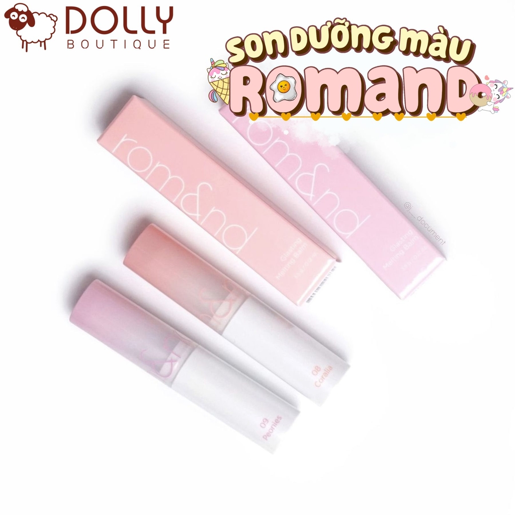 Son Dưỡng Có Màu Romand Glasting Melting Balm #09 Peonies (Hồng Sáng)- 3.5g