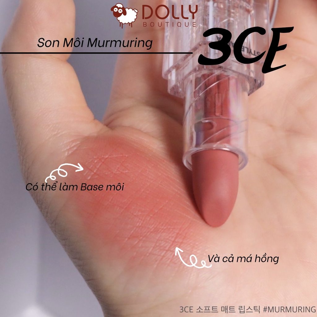 Son Thỏi 3CE Soft Matte Lipstick #Murmuring (Màu Hồng Nude) - 3.5g