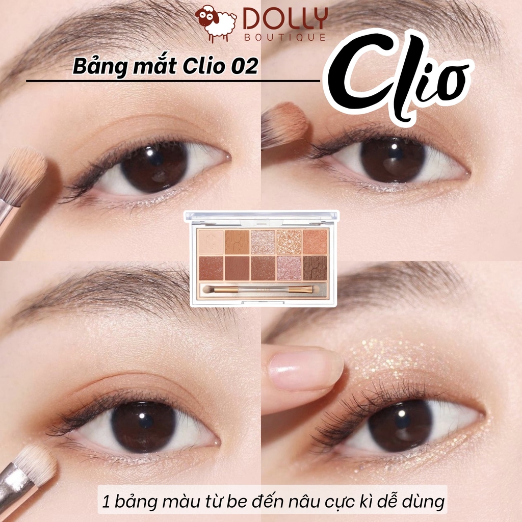 Màu Mắt Trang Điểm Clio Pro Eye Palette 02 Brown Choux