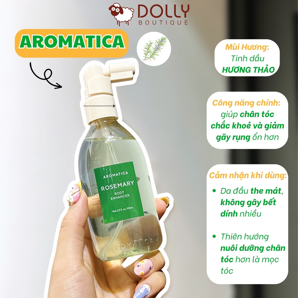 Xịt Kích Thích Mọc Tóc Hương Thảo Aromatica Rosemary Root Enhancer - 100ml