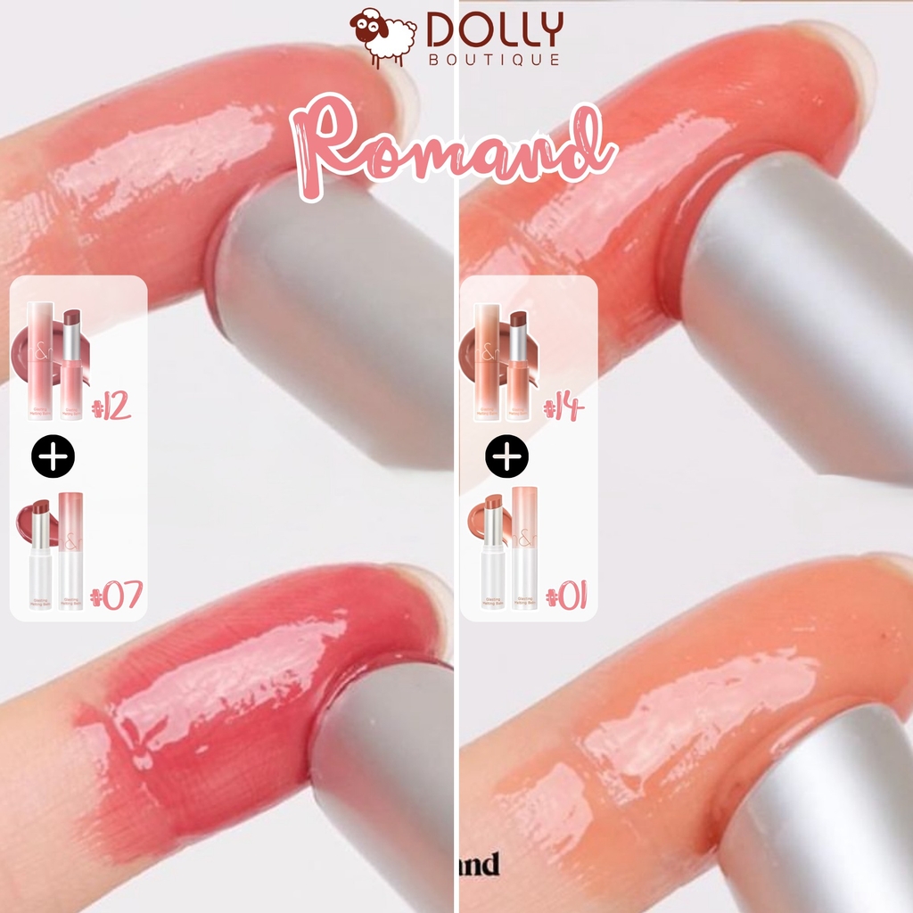 Son Dưỡng Có Màu Romand Glasting Melting Balm #01 Coco Nude ( Màu Nude )- 3.5g