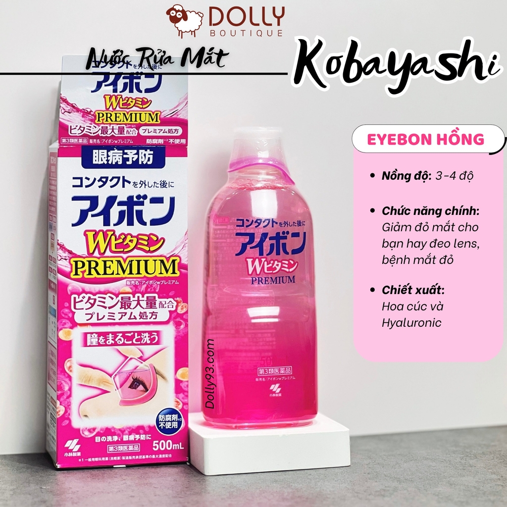 Nước Rửa Mắt Eyebon Kobayashi 500ml - Màu Hồng 0526