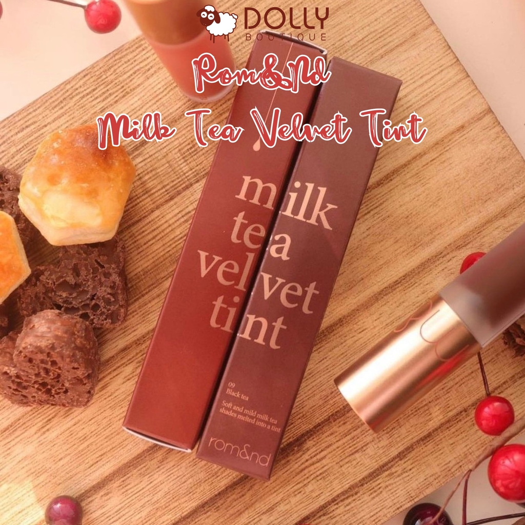 Son Kem Lì Romand Milk Tea Velvet Tint Ver 2 #06 Jasmine Tea (Màu Đỏ Cam Trầm)