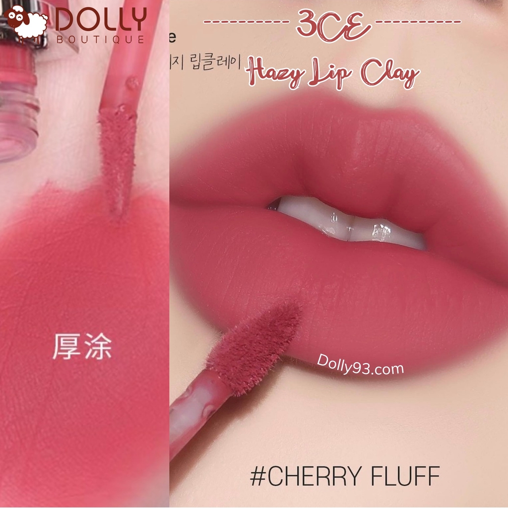 Son Kem Lì 3CE Hazy Lip Clay #Cherry Fluff 4g