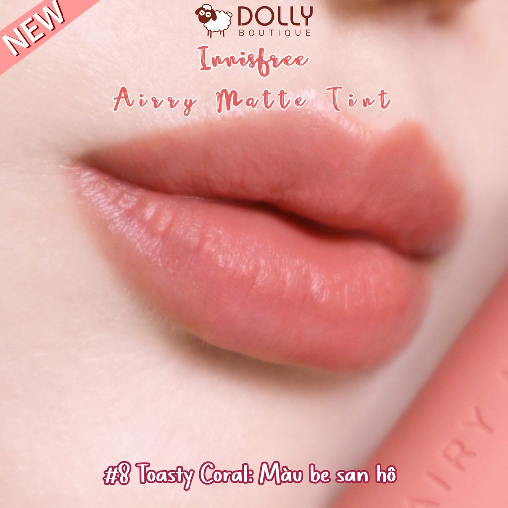 Son Kem Lì Innisfree Airy Matte Tint - 08 Toasty Coral 3.8 g