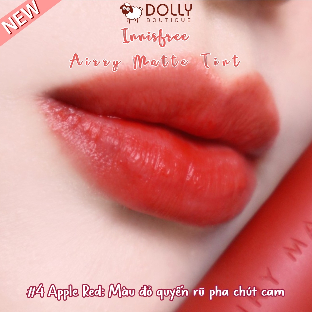 Son Kem Lì Innisfree Airy Matte Tint - 04 Apple Red 3.8 g