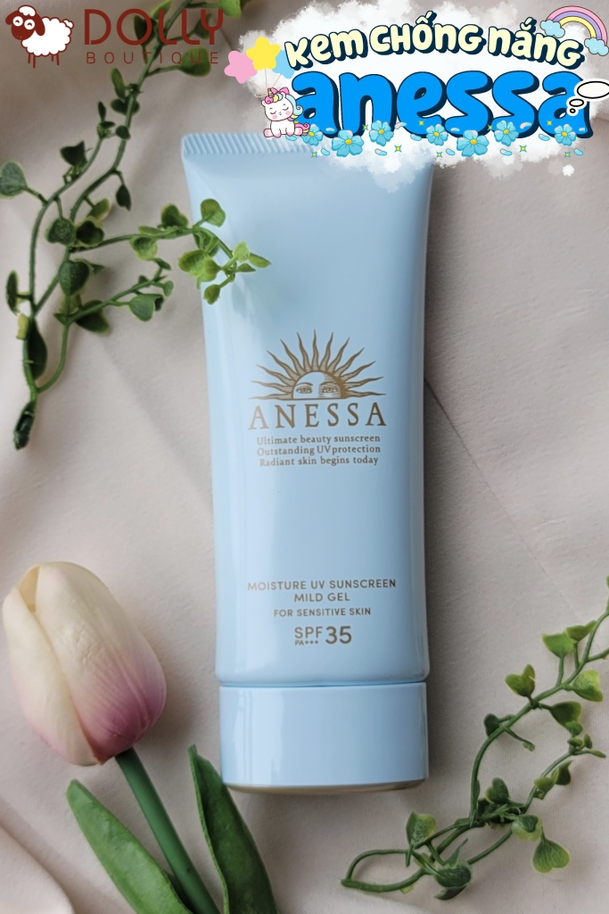 Kem chống nắng cho da nhạy cảm Anessa Moisture UV Suncreen Mild Gel SPF35 PA+++ 90g