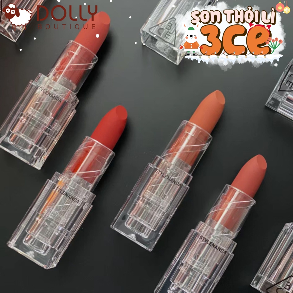 Son Thỏi Lì 3CE Soft Matte Lipstick #Warming Wear (Màu Cam Cháy)