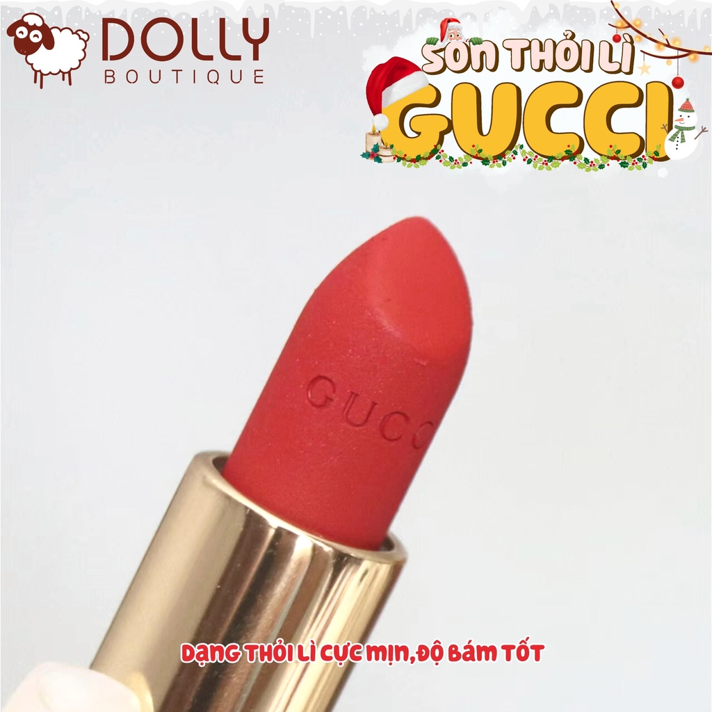 Son Thỏi Lì Gucci Matte Lipstick #25 Goldie Red (Màu Đỏ Thuần)