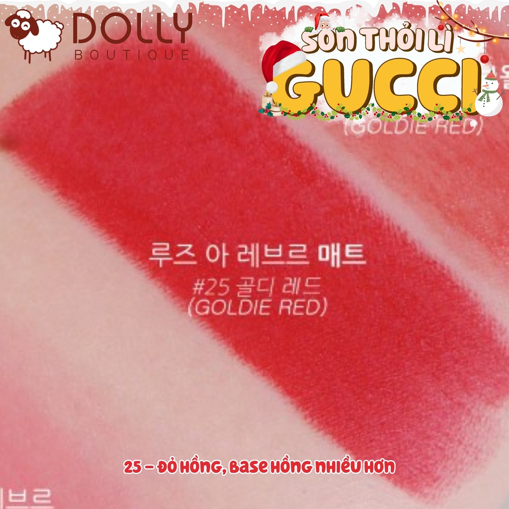 Son Thỏi Lì Gucci Matte Lipstick #25 Goldie Red (Màu Đỏ Thuần)