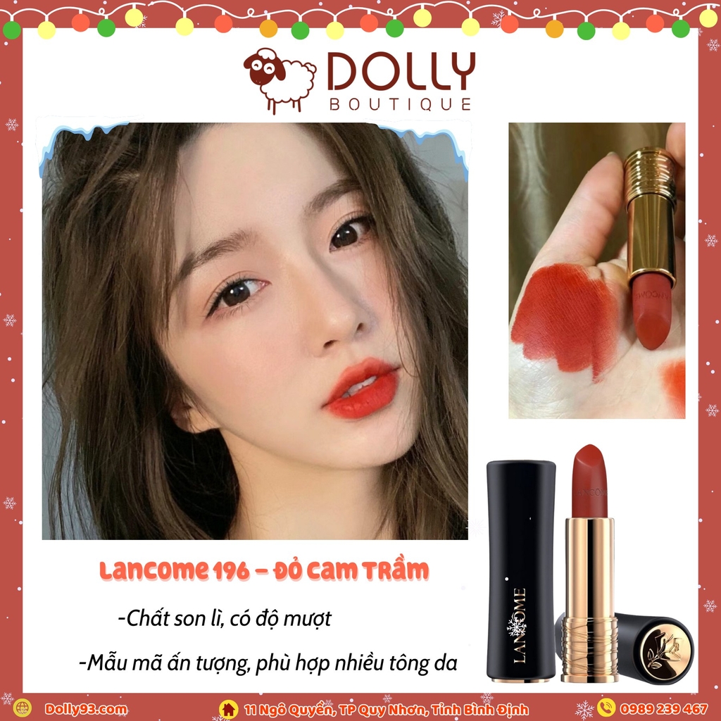 Son Thỏi Lì Lancome L'absolu Rouge Drama Matte #196 French Touch (Đỏ Cam)