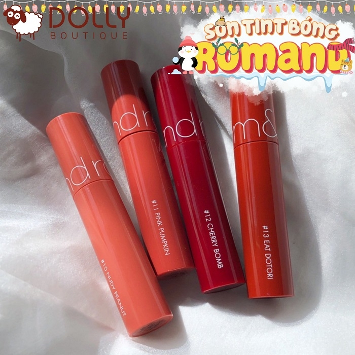 Son Kem Dạng Tint Bóng Romand Juicy Lasting Tint #12 Cherry Bomb (Màu Đỏ Cherry)