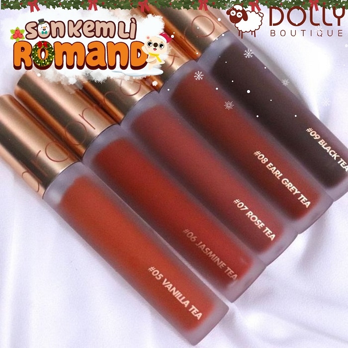 Son Kem Lì Romand Milk Tea Velvet Tint Ver 2 #06 Jasmine Tea (Màu Đỏ Cam Trầm)