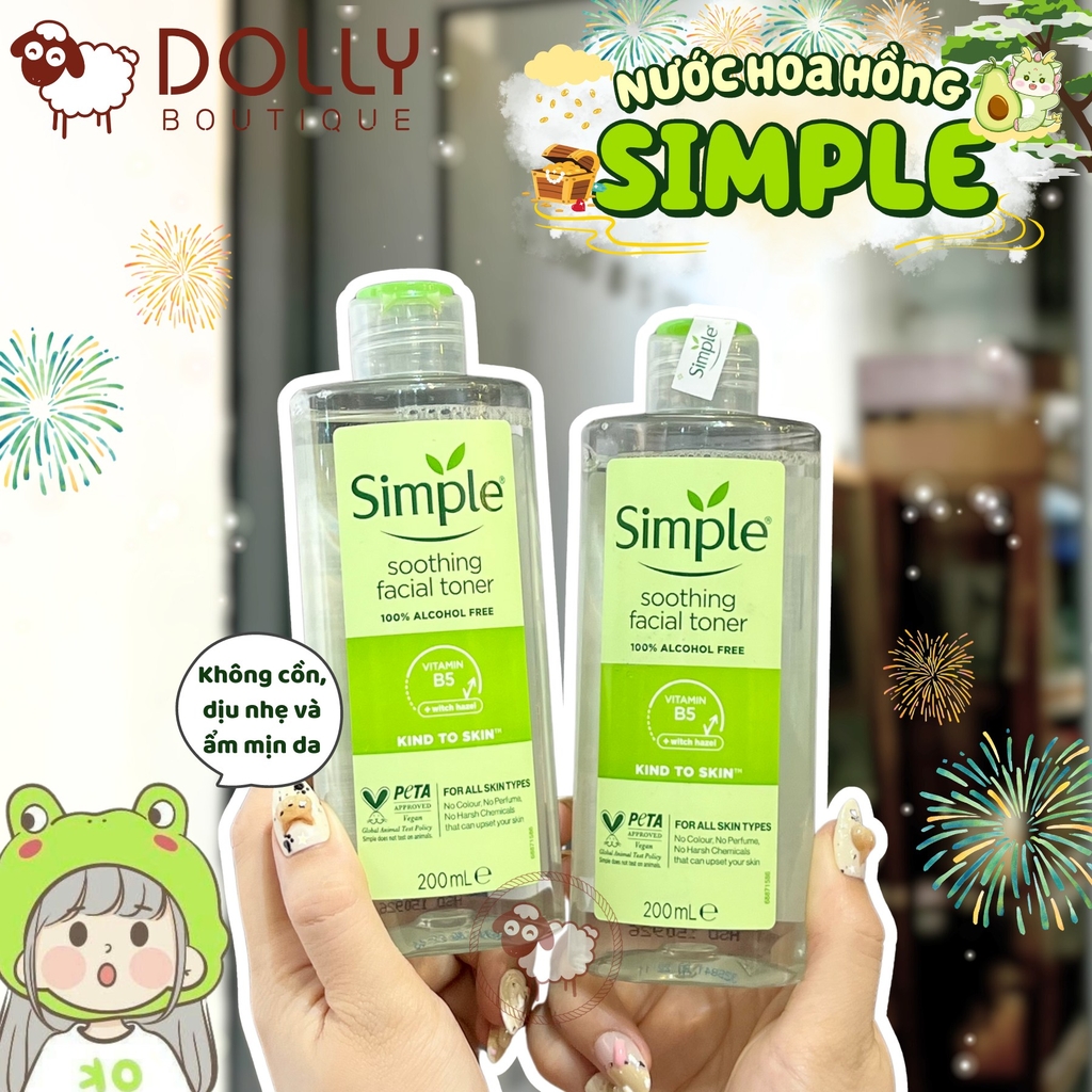 Nước Hoa Hồng Simple Soothing Facial Toner Kind To Skin - 200ml