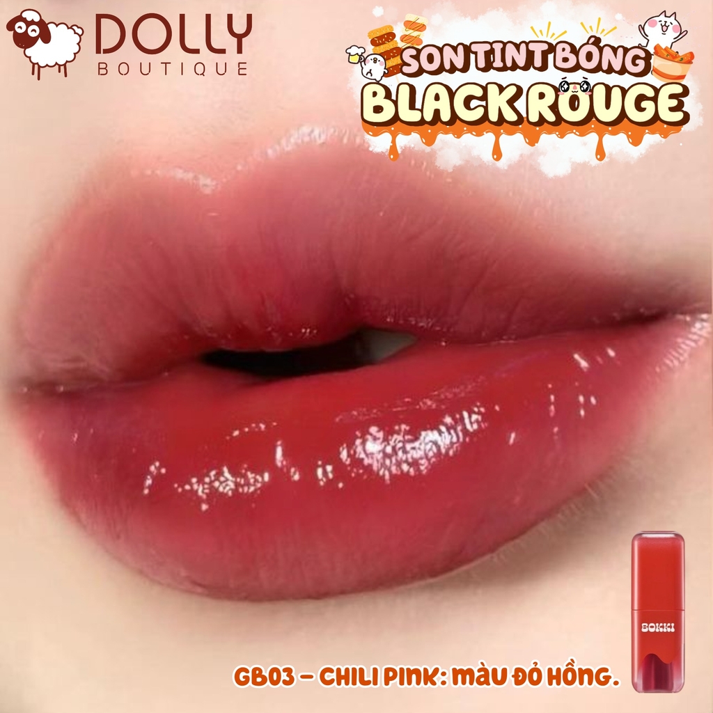 Son Kem Dạng Tint Bóng Black Rouge Glow Bokki Tint #GB03 Chili Pink (Đỏ Hồng)