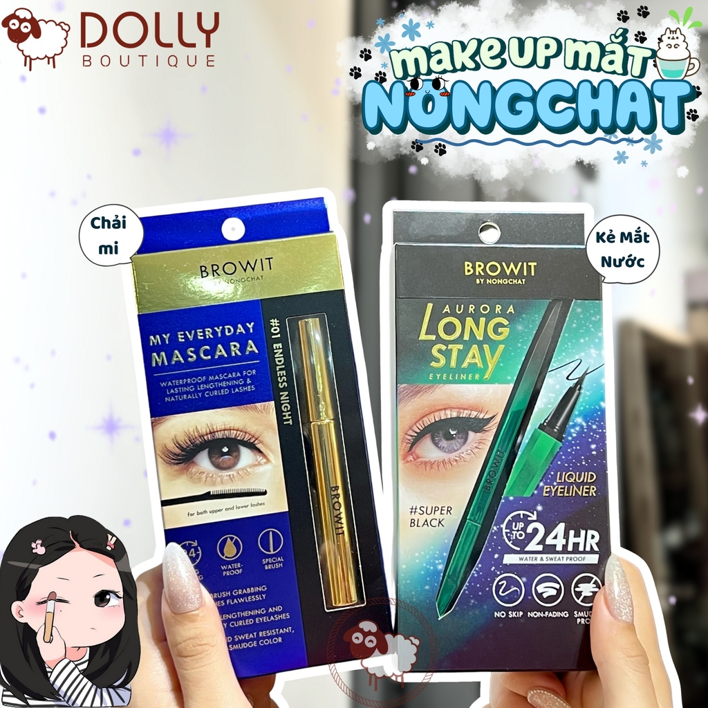 Bút Kẻ Mắt Nước Browit By Nongchat Aurora Long Stay Eyeliner #Super Black (Đen) 0.5g