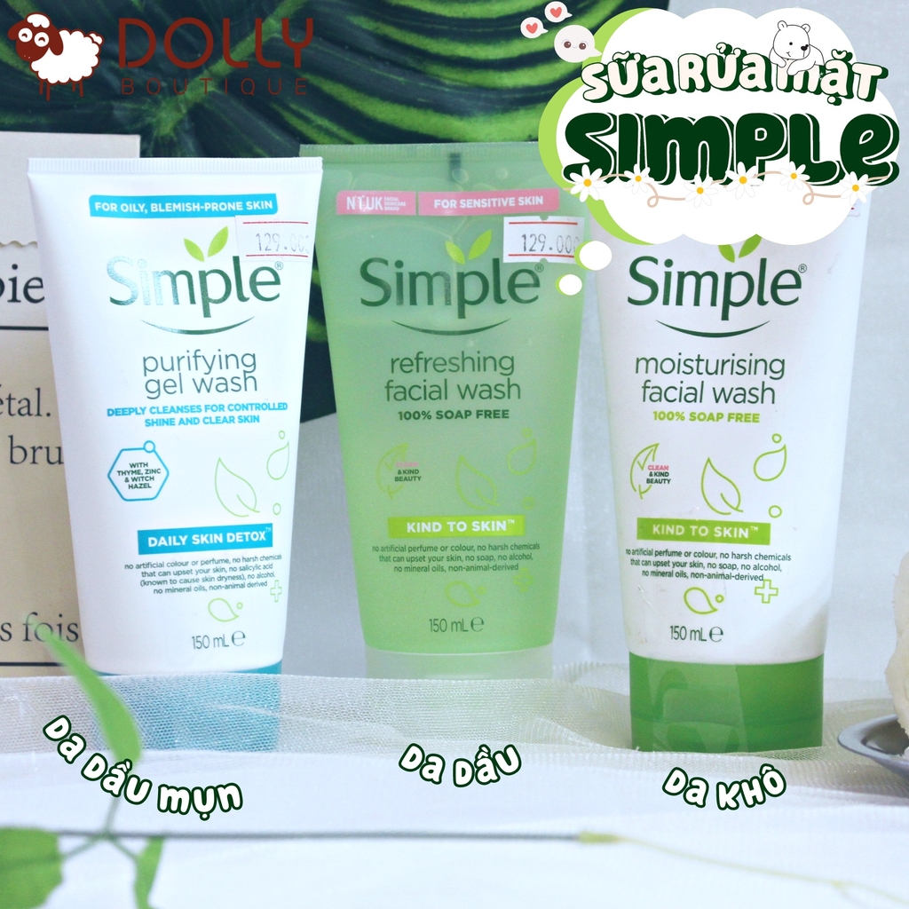 Sữa Rửa Mặt Simple Kind To Skin Refreshing Facial Wash Gel - 150ml