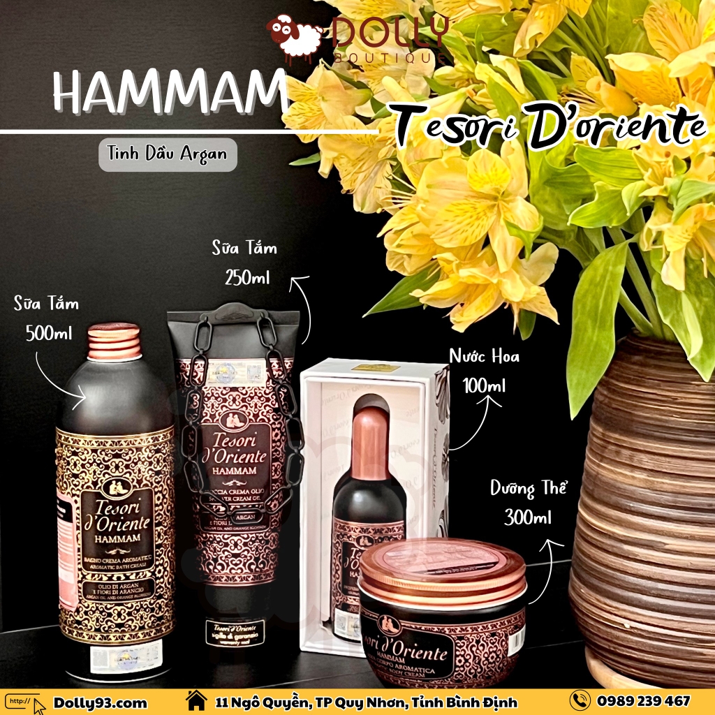 Kem Dưỡng Thể Nước Hoa Hương Tinh Dầu Argan Tesori D'Oriente Hammam Body Cream - 300g