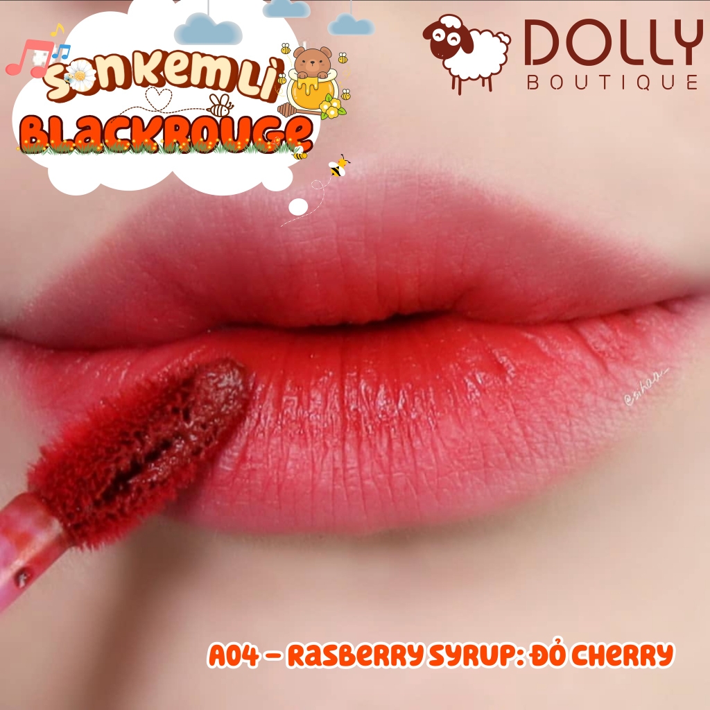 Son Kem Lì Black Rouge Air Fit Velvet Tint  #A04 Rasberry Syrup (Màu Đỏ Hồng)