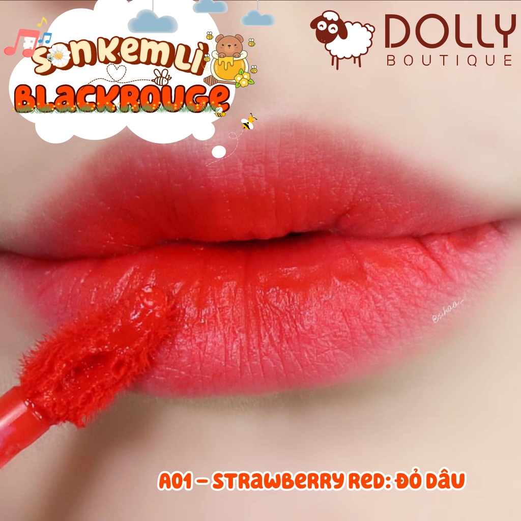 Son Kem Lì Black Rouge Air Fit Velvet Tint #A01 Strawberry Red ( Màu Đỏ Dâu ) - 4.5g
