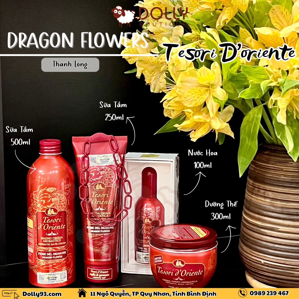 Sữa Tắm Nước Hoa Hương Thanh Long Tesori D'Oriente Dragon Flower Bath Cream - 250ml
