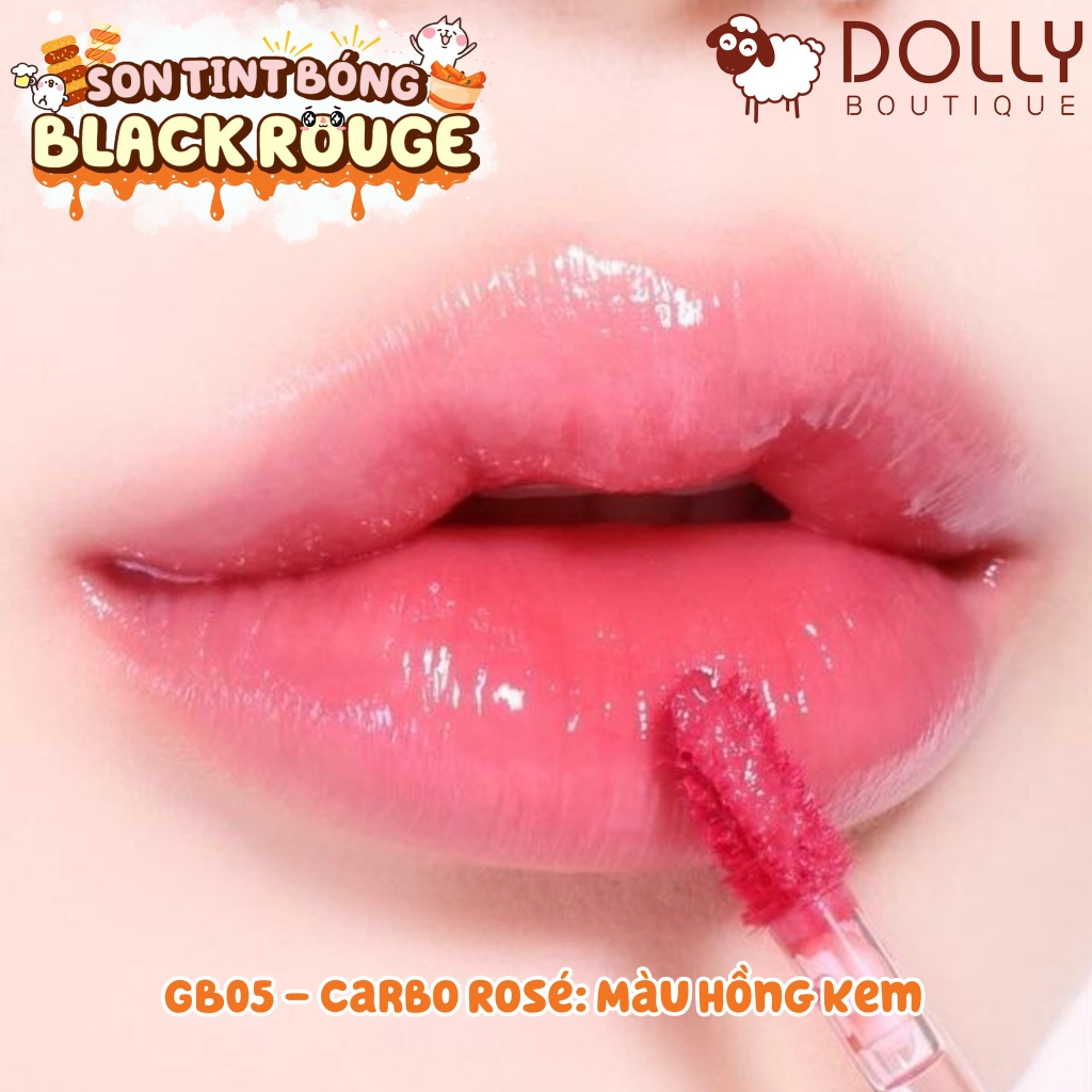 Son Kem Dạng Tint Bóng Black Rouge Glow Bokki Tint #GB05 Carbo Rosé (Hồng Kem)