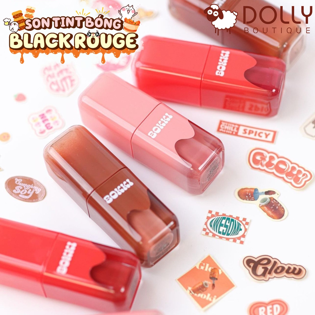 Son Kem Dạng Tint Bóng Black Rouge Glow Bokki Tint #GB01 Pepper Red (Đỏ Tươi)