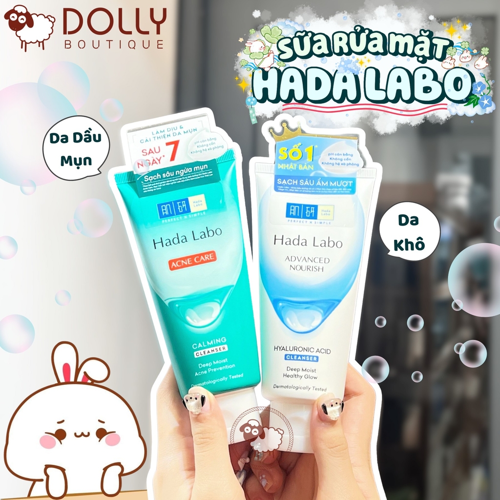 Kem Rửa Mặt Dưỡng Ẩm Advanced Nourish Hyaluronic Acid Cleanser Hada Labo 80Gr NK
