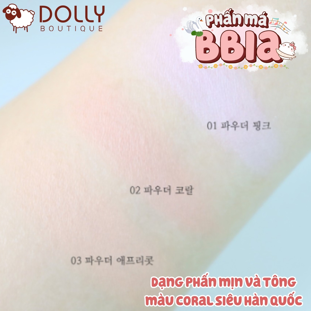 Phấn Má Bbia Ready To Wear Powder Cheek #01 Powder Pink (Hồng Nhạt Lạnh) - 10g