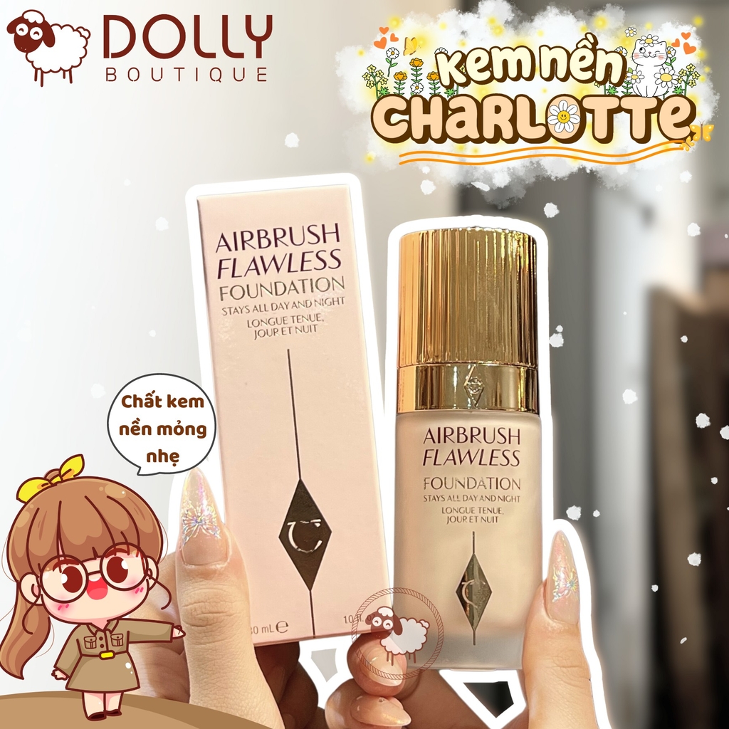 Kem Nền Charlotte Tilbury Airbrush Flawless Foundation #1 Cool (Da Trắng Hồng) - 30ml