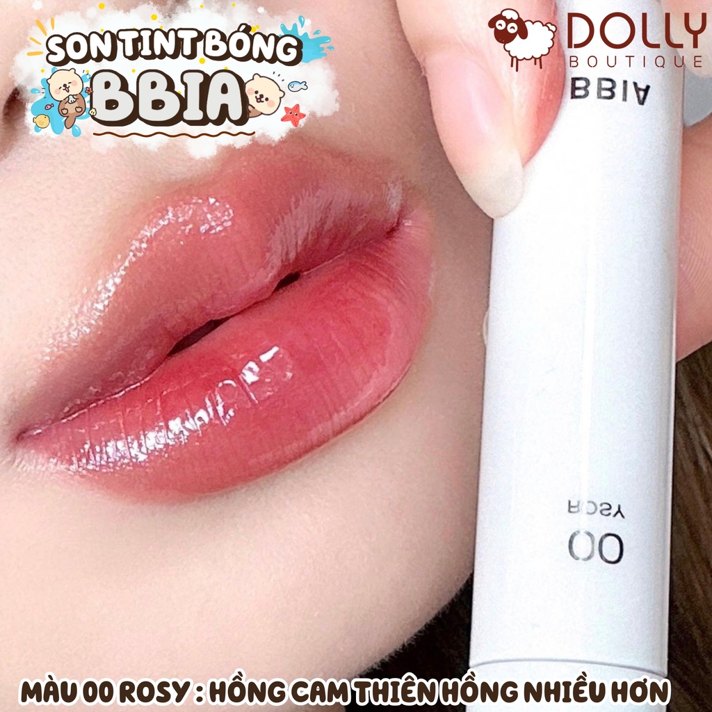 Son Kem Dạng Tint Bóng Bbia Glow Lip Tint #00 Rosy (Hồng Ánh Tím) - 3.2g