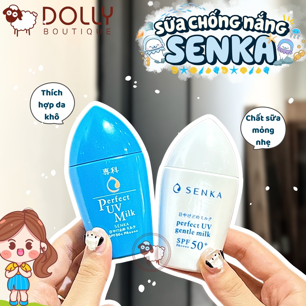 Sữa Chống Nắng Cho Da Nhạy Cảm Senka Perfect UV Gentle Milk SPF50+ PA++++ 40ml