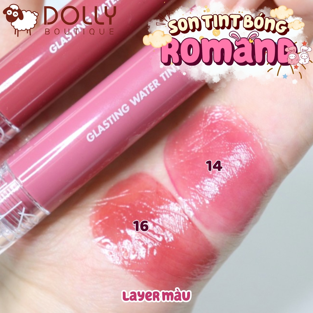 Son Tint Bóng Romand Glasting Water Tint #14 Mauve Moon ( Hồng Tím Kem ) - 4g