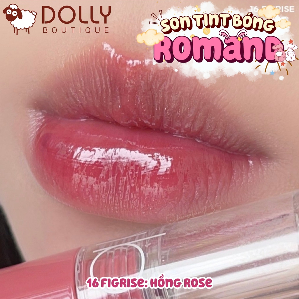 Son Kem Dạng Tint Bóng Romand Glasting Water Tint #16 Figrise (Hồng Khô MLBB) - 4g