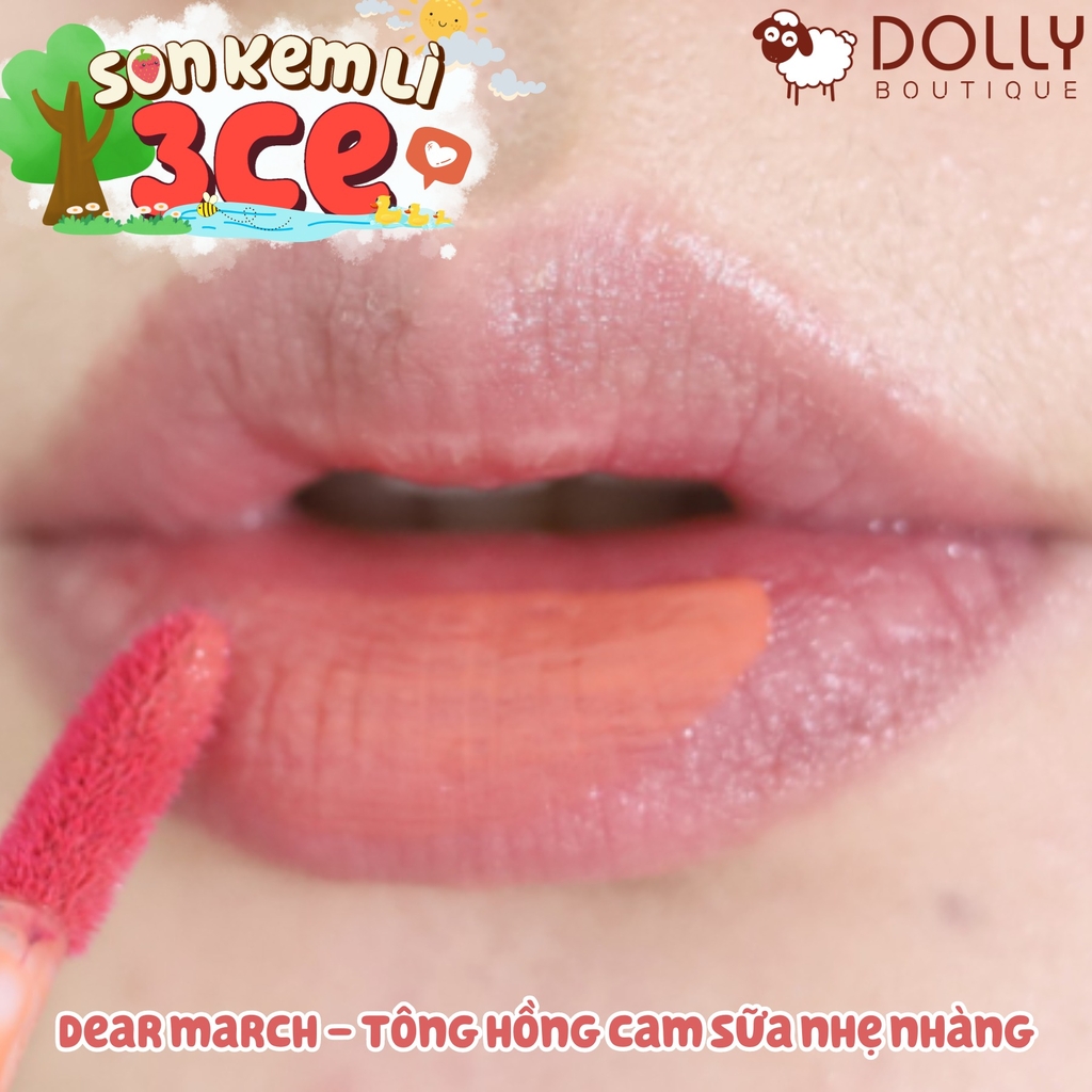 Son Kem Lì 3CE Blur Water Tint #Dear March ( Hồng Cam ) - 4.6g
