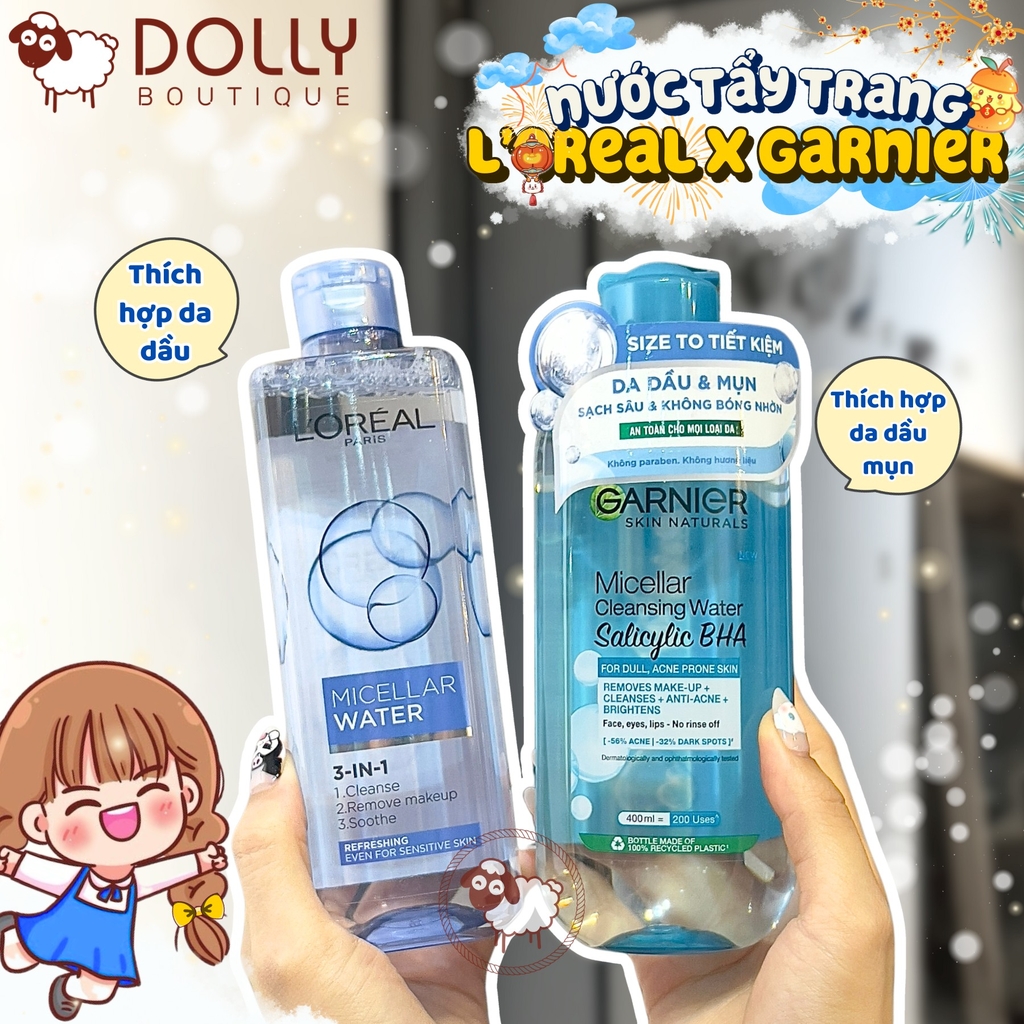 Nước Tẩy Trang Dành Cho Da Dầu, Mụn Garnier Micellar Cleansing Water For Oily & Acne-Prone Skin - 400ml