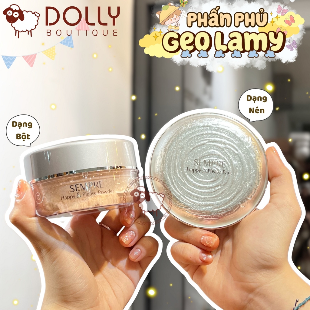 Phấn Phủ GEO Sempre Happy & Please Pact No.01 Natural Beige (Tone Sáng) - 22g