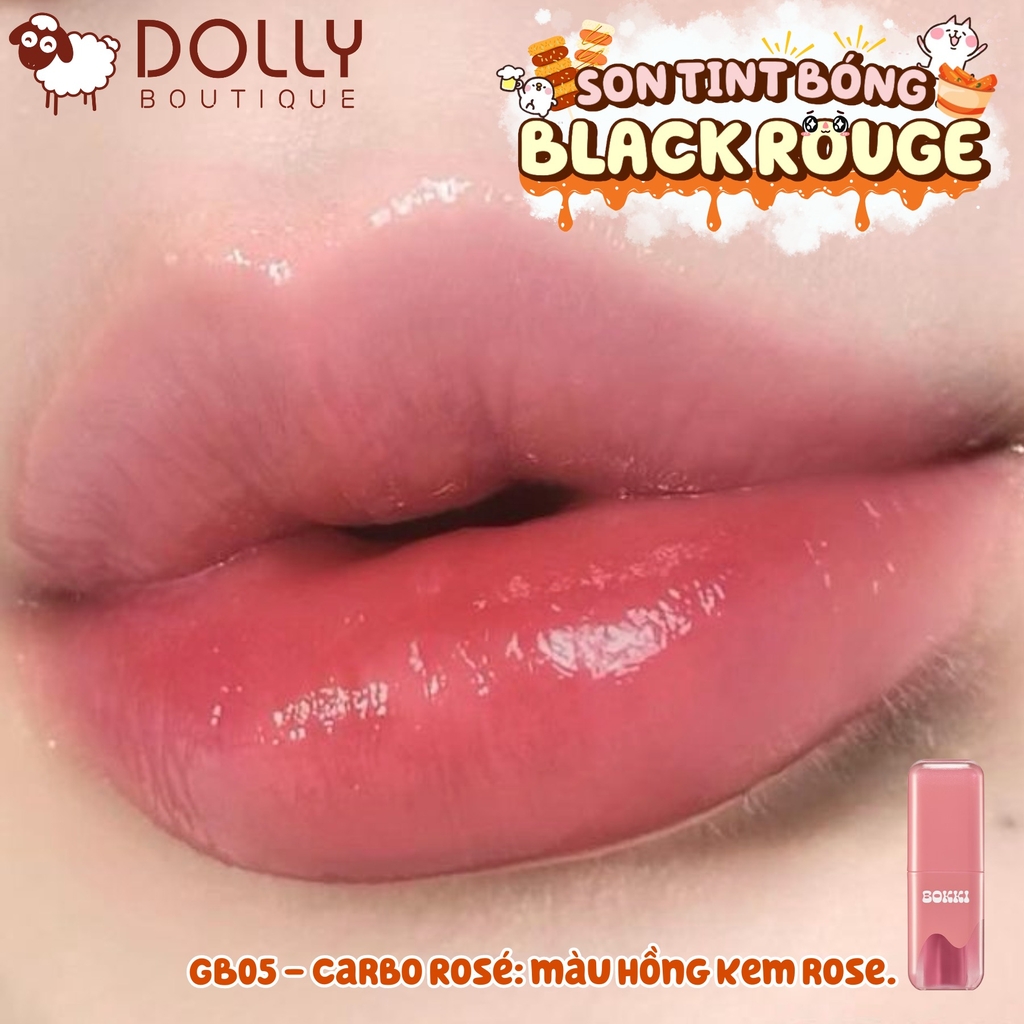 Son Kem Dạng Tint Bóng Black Rouge Glow Bokki Tint #GB05 Carbo Rosé (Hồng Kem)