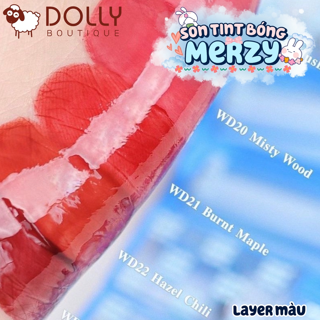 Son Tint Bóng Merzy The Watery Dew Tint #WD20 Misty Wood (Hồng Nude Thạch Đào) - 4g