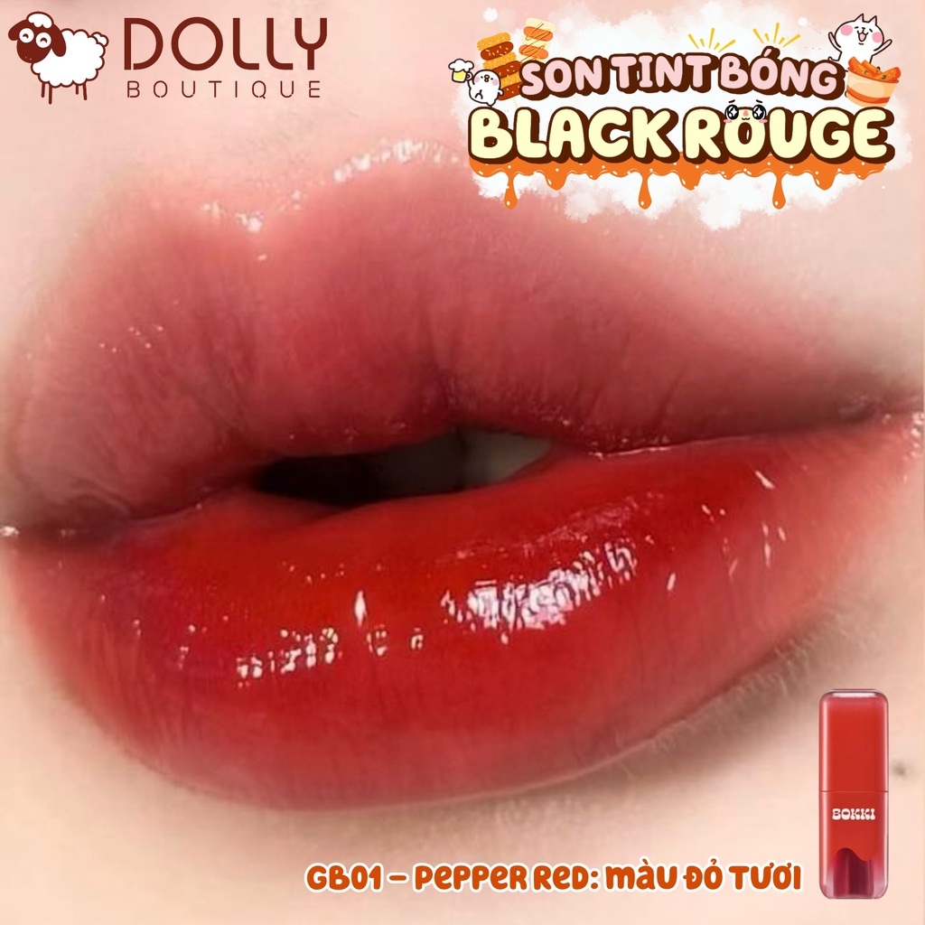 Son Kem Dạng Tint Bóng Black Rouge Glow Bokki Tint #GB01 Pepper Red (Đỏ Tươi)