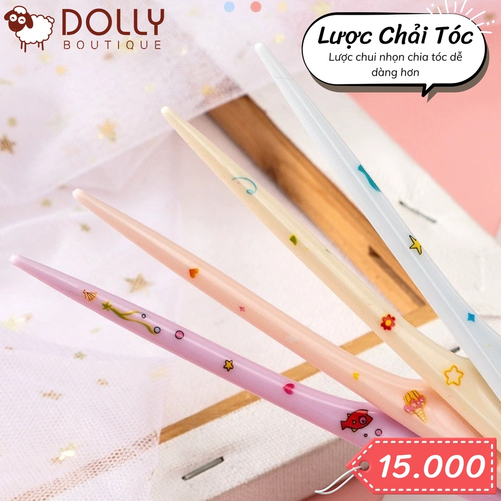 Set 2 Lược Chải Tóc Họa Tiết Cute - Hồng Cá Heo