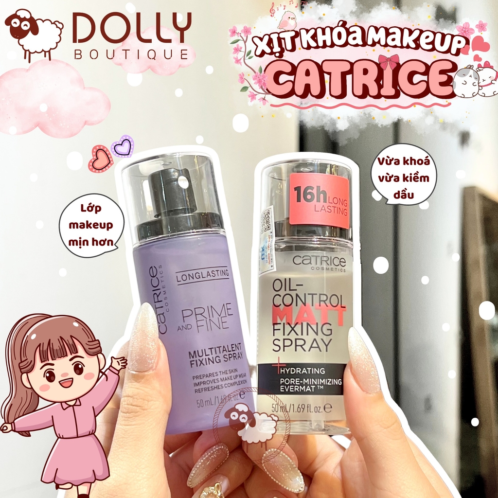 Xịt Khoáng Khóa Nền Kiềm Dầu Giữ Lớp Makeup Catrice Oil Control Mat Fixing Spray - 50ml