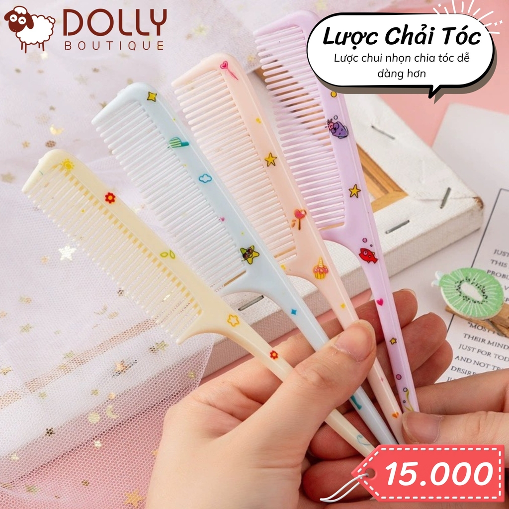 Set 2 Lược Chải Tóc Họa Tiết Cute - Hồng Cá Heo