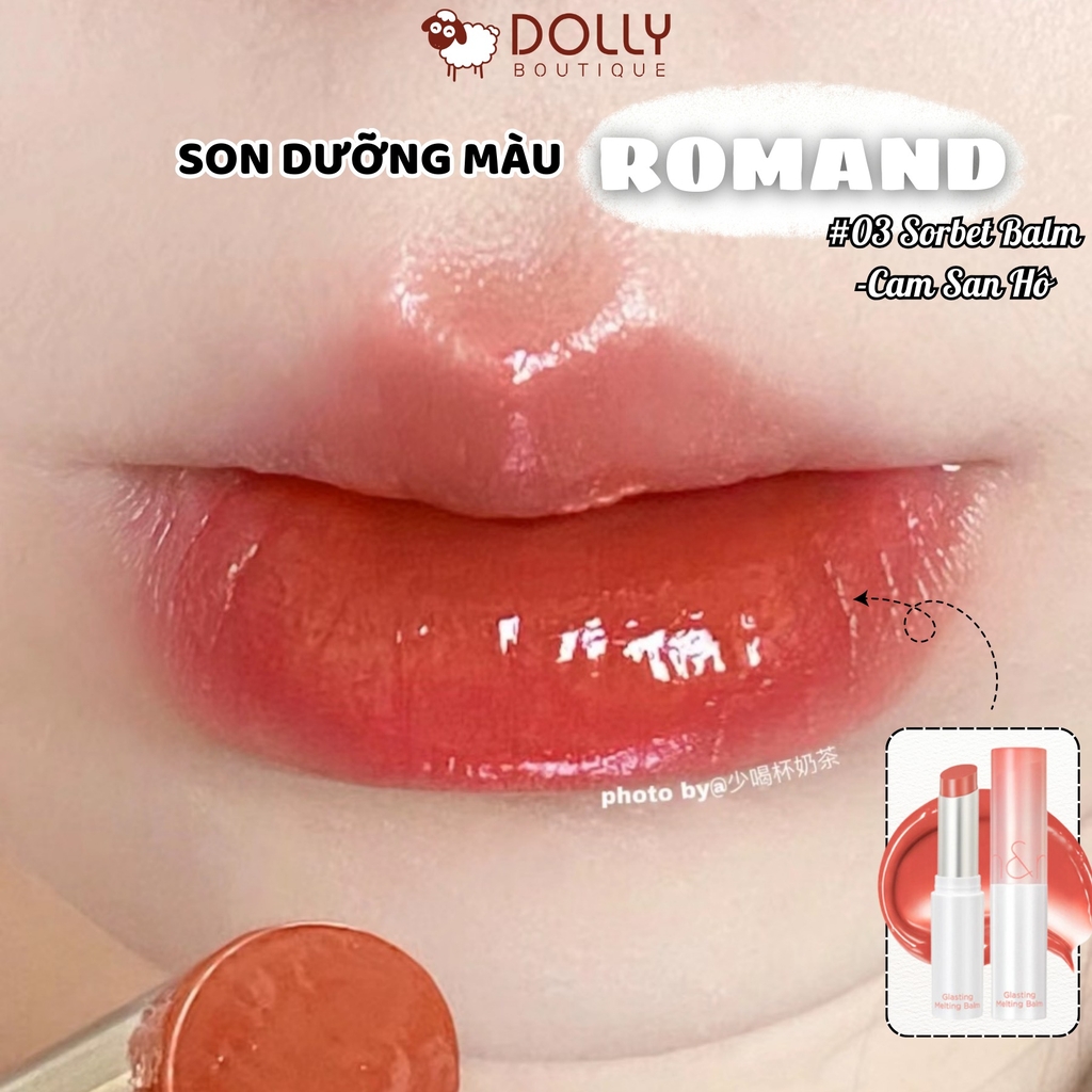 Son Dưỡng Có Màu Thuần Chay Romand Glasting Melting Balm 03 Sorbet Balm