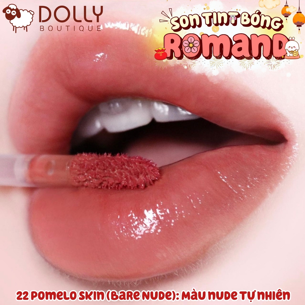 Son Kem Tint Dạng Bóng Romand Juicy Lasting Tint #22 Pomelo Skin (Nude Tự Nhiên) - 5.5g