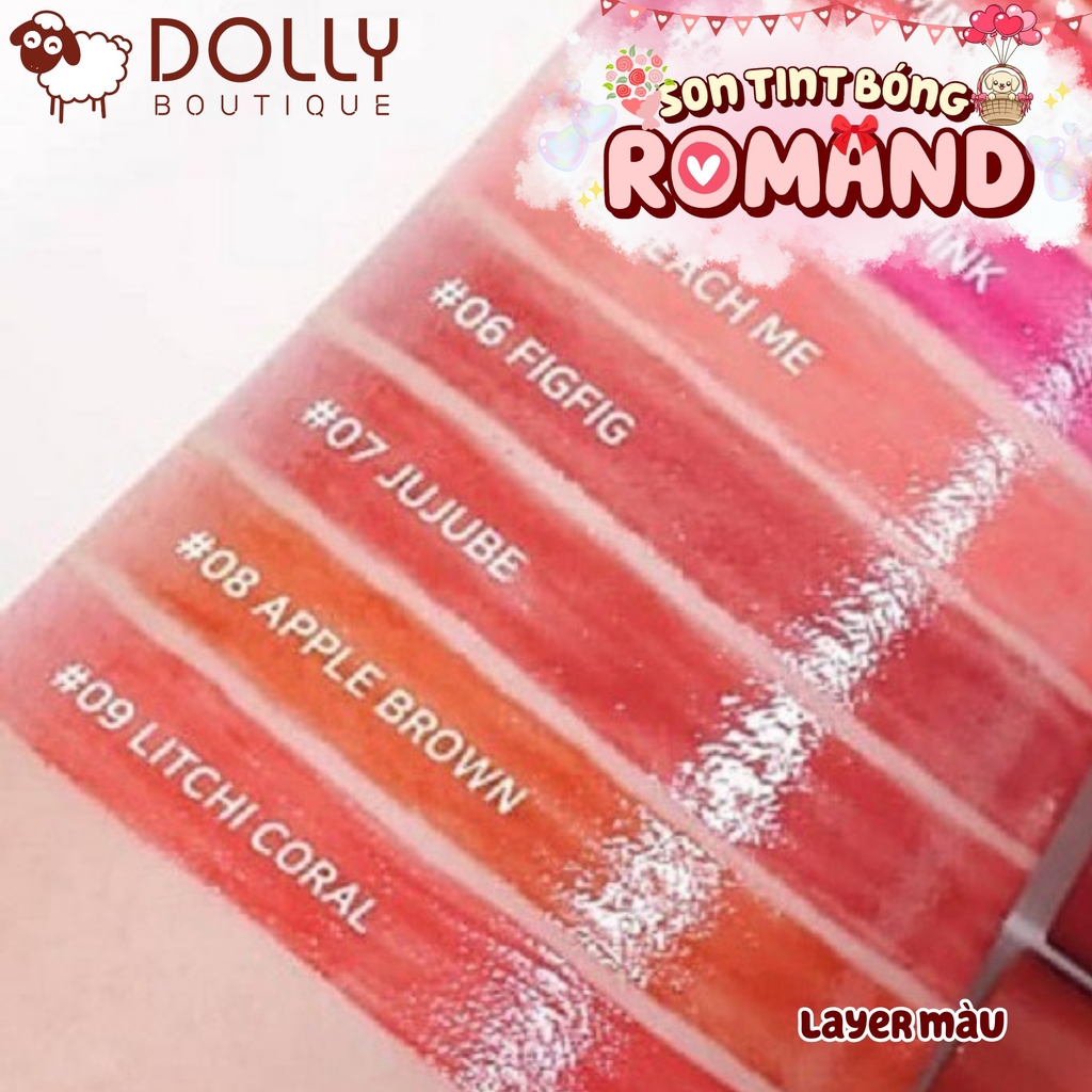 Son Bóng Romand Juicy Lasting Tint #06 Fig Fig (Hồng Đỏ Đất) - 5.5g