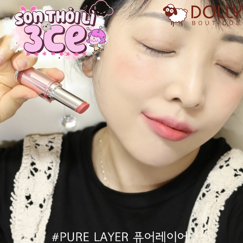 Son Thỏi 3CE Blur Matte Lipstick #06 Pure Layer (Màu Cam San Hô) - 4g