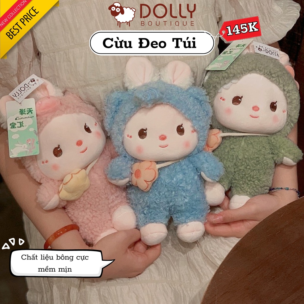 Gấu Bông Cừu Có Túi - Xanh Lá - 30cm