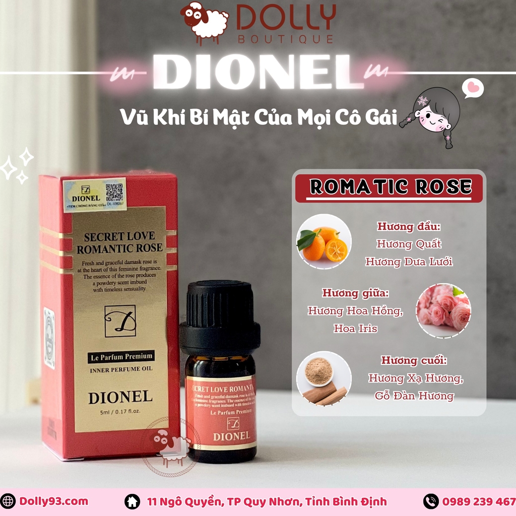 Nước Hoa Vùng Kín Dionel Secret Love Romantic Rose 5ml